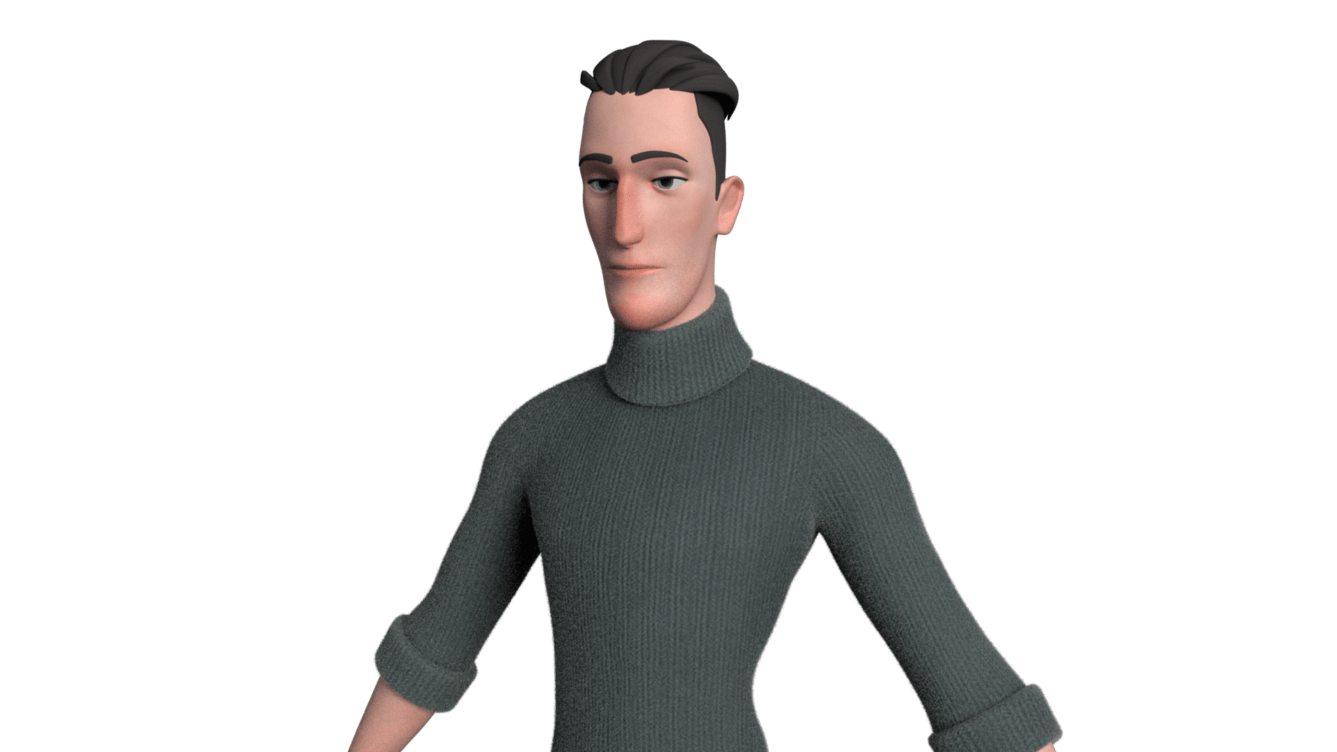Work in progress dello spot animato per la campagna Oenergy: fase di sviluppo del personaggio 3D in stile cartoon, utilizzato per la realizzazione