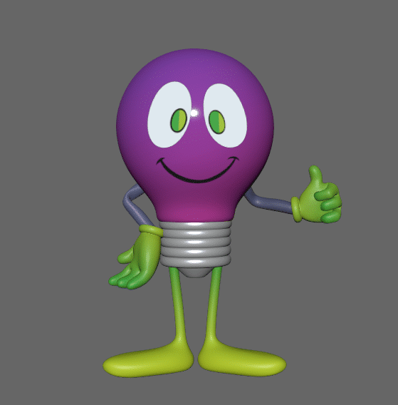 Work in progress dello spot animato per la campagna Oenergy: fase di sviluppo del personaggio 3D in stile cartoon, utilizzato per la realizzazione