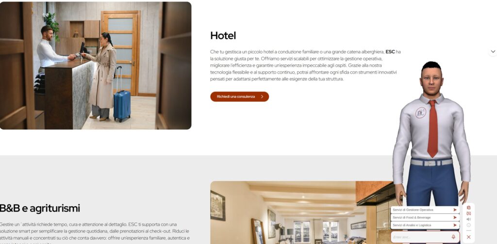 AI virtual assistant for ESC hospitality