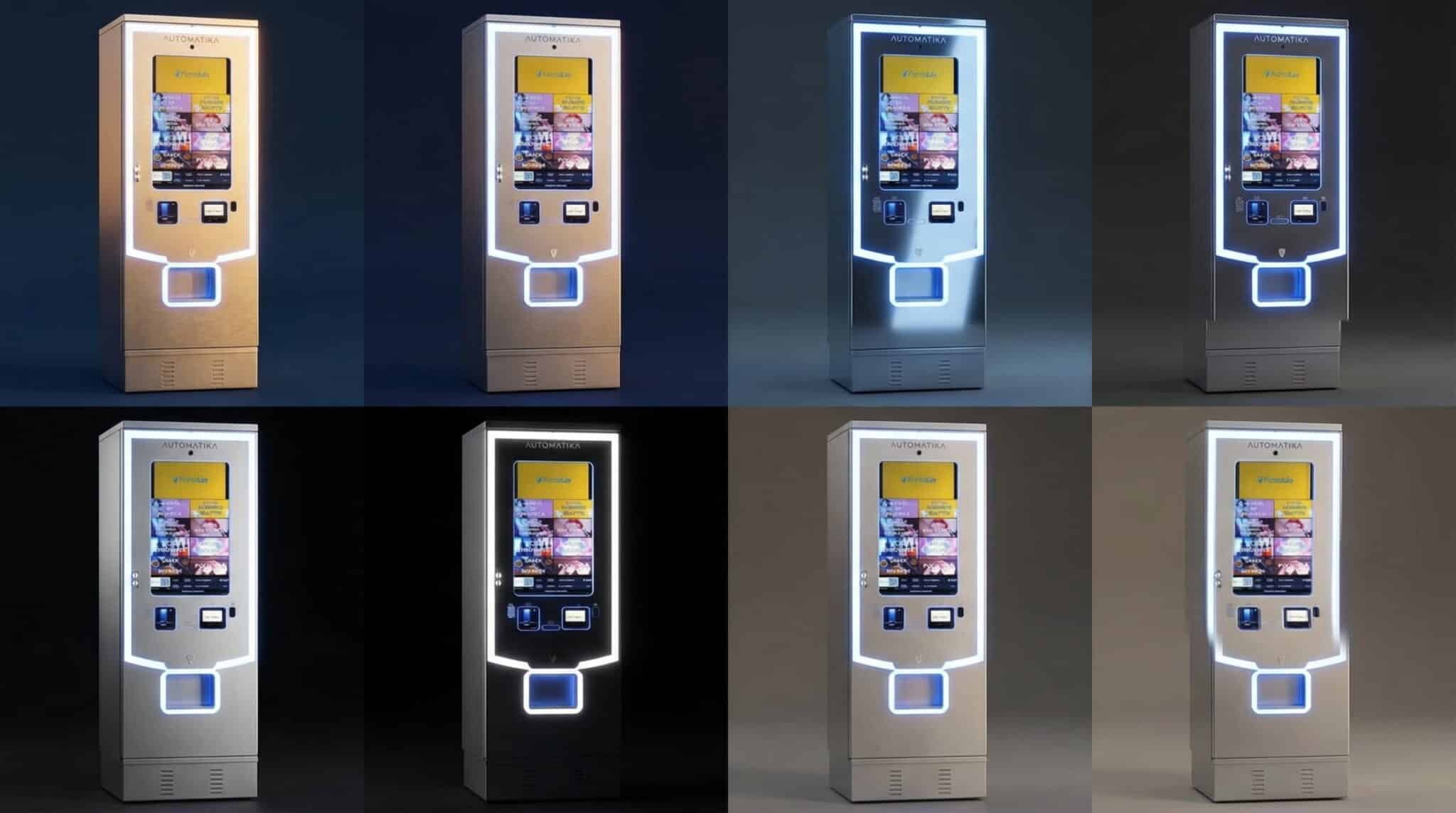 Rendering of an Automatika vending machine in a communication setting