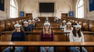 Studenti universitari Studenti e ricercatori universitari utilizzano tecnologie immersive in realtà virtuale con biofeedback e data analytics per attività di ricerca, formazione e analisi cognitiva. Soluzioni VR applicate a neuroscienze, psicologia, performance umana e training immersivo con monitoraggio fisiologico e comportamentale in tempo reale.
