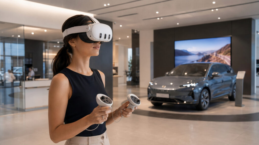 Attività promozionali e showroom virtuali Attività promozionali e showroom virtuali in realtà virtuale per esplorare prodotti e servizi in modo interattivo e migliorare l’esperienza del cliente