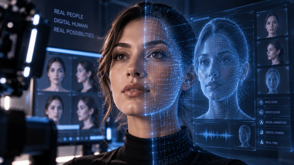 An AI-cloned human face