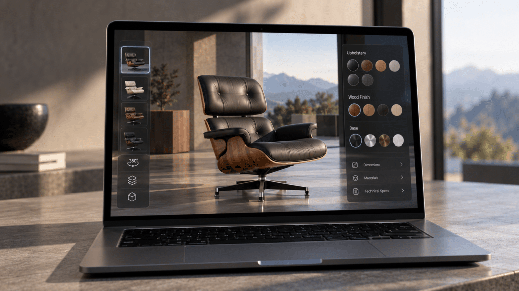 Configuratore 3D di prodotto per vendita, e-commerce e CPQ