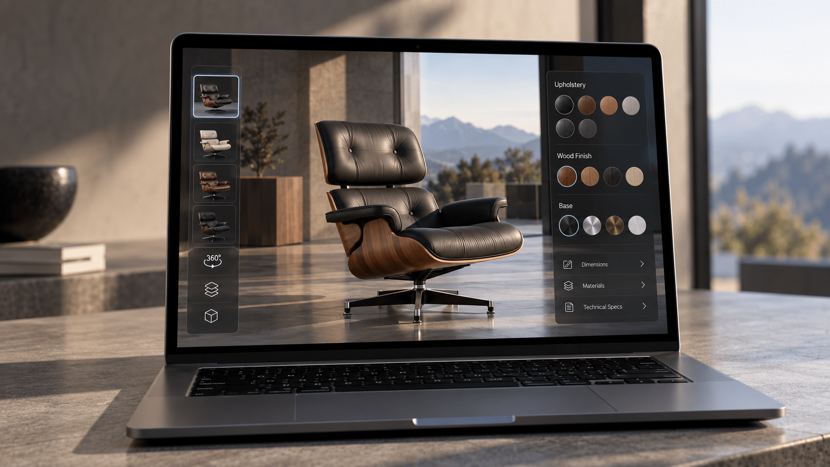 Applicazione 3D interattiva accessibile da browser con prodotto e interfaccia web