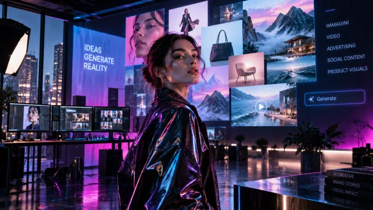 Studio creativo AI per campagne pubblicitarie, immagini e video di brand