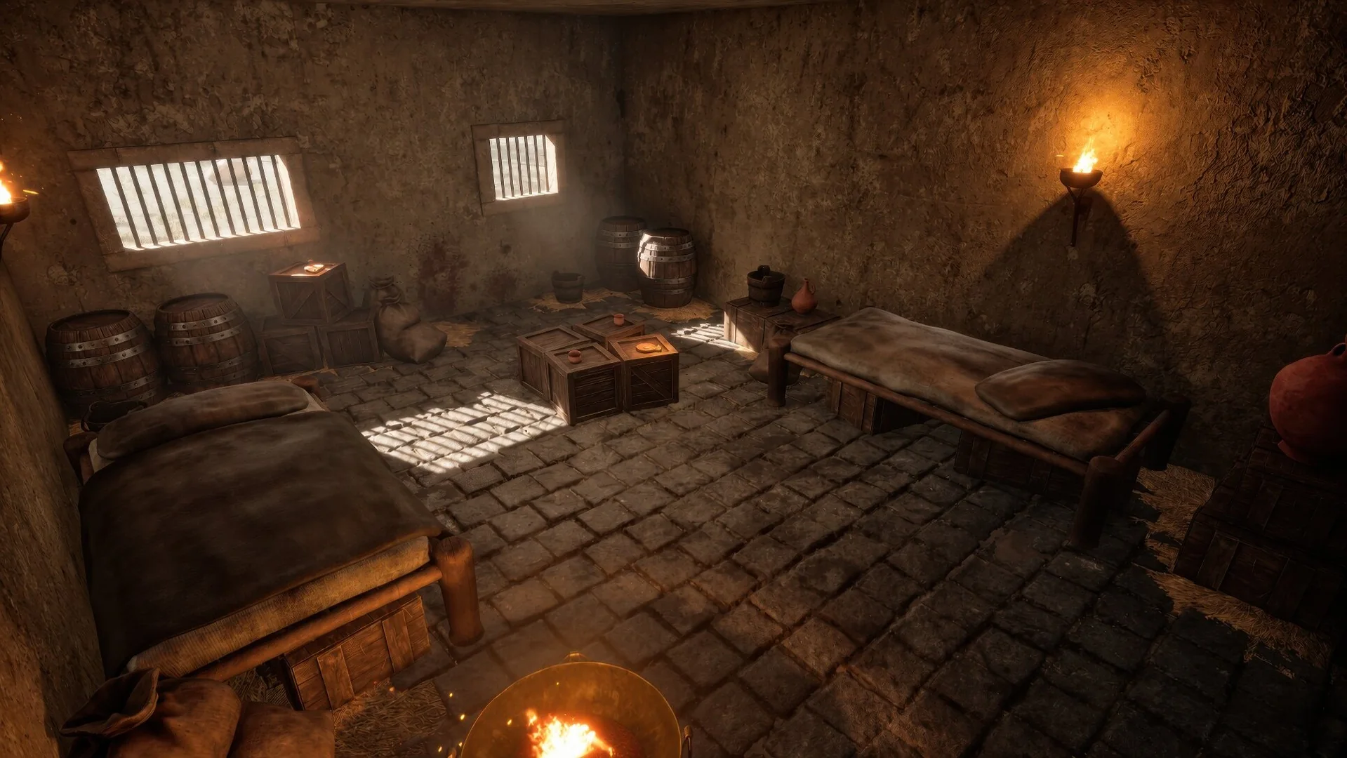 Celle e dormitori arredati nel ludus romano 3D